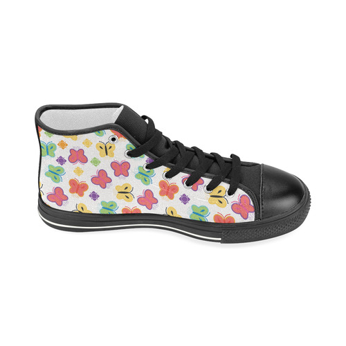 colorful butterfly Women's Classic High Top Canvas Shoes (Model 017)