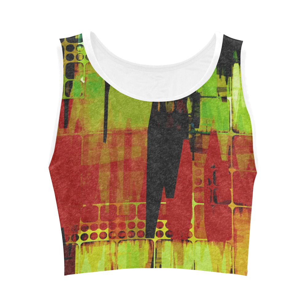 Grunge texture Women's Crop Top (Model T42)