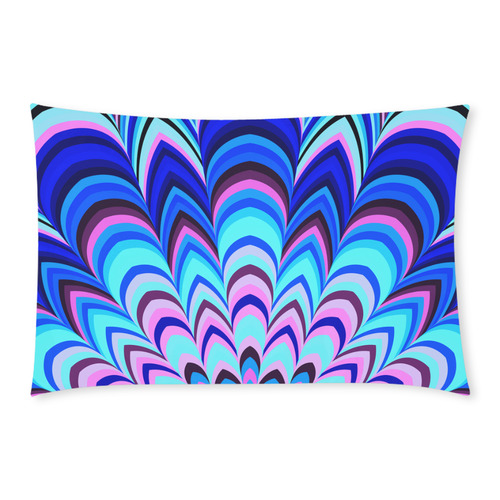 Neon blue striped mandala 3-Piece Bedding Set