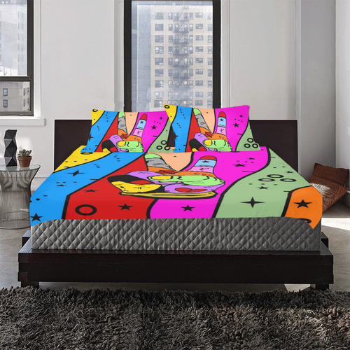 Peace Popart by Nico bielow 3-Piece Bedding Set