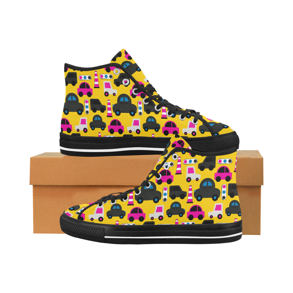 toy cars yellow Vancouver H Women's Canvas Shoes (1013-1)