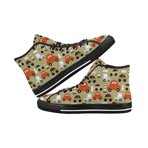 toy cars pattern Vancouver H Women's Canvas Shoes (1013-1)