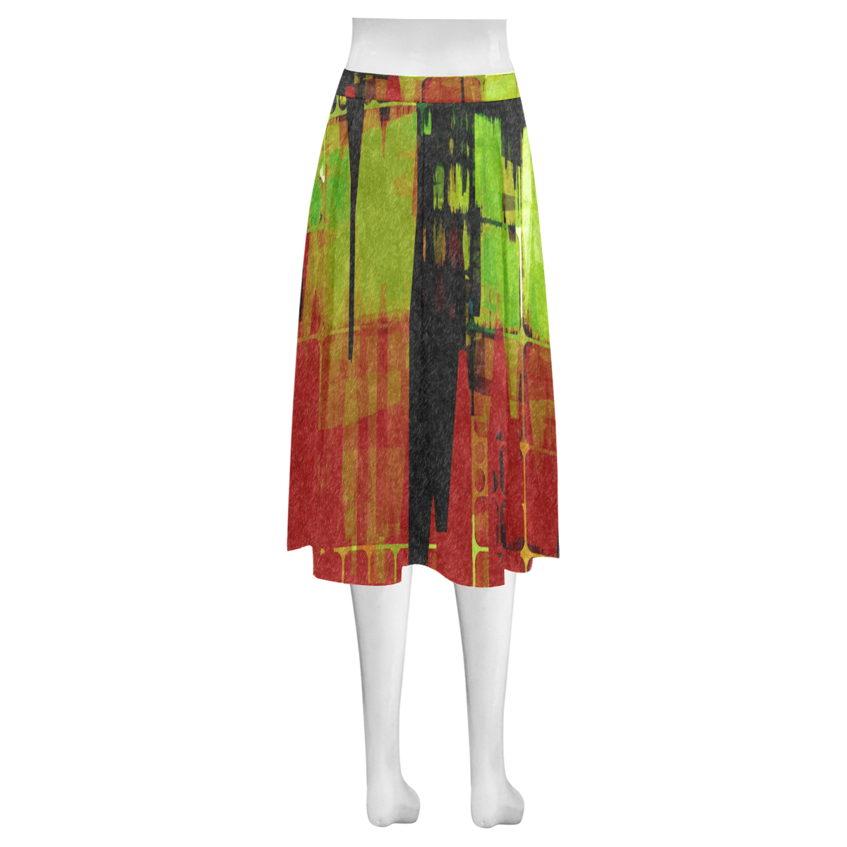 Grunge texture Mnemosyne Women's Crepe Skirt (Model D16)