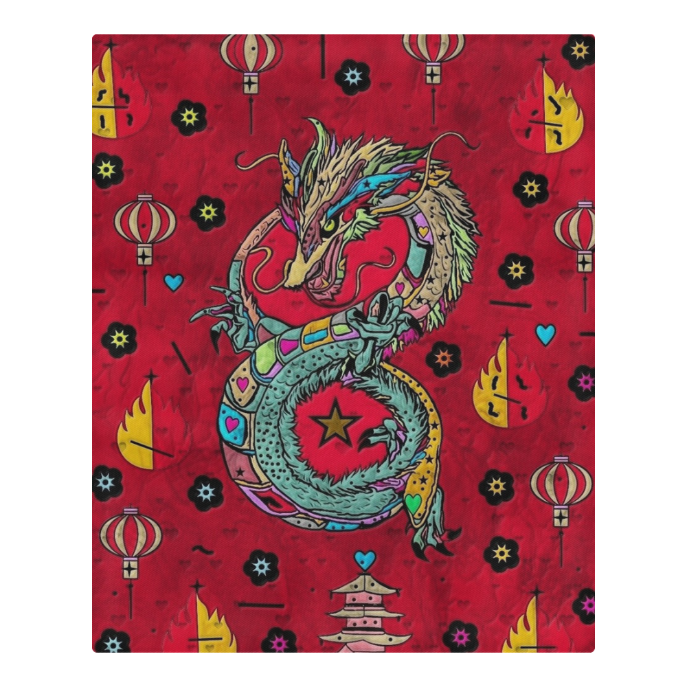 Dragon Popart by Nico bielow 3-Piece Bedding Set