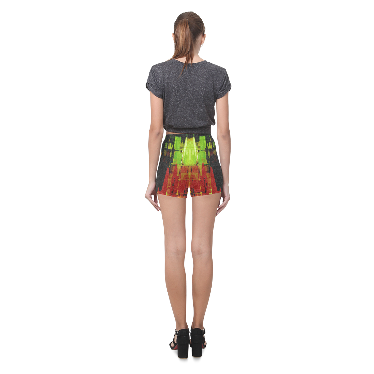Grunge texture Briseis Skinny Shorts (Model L04)