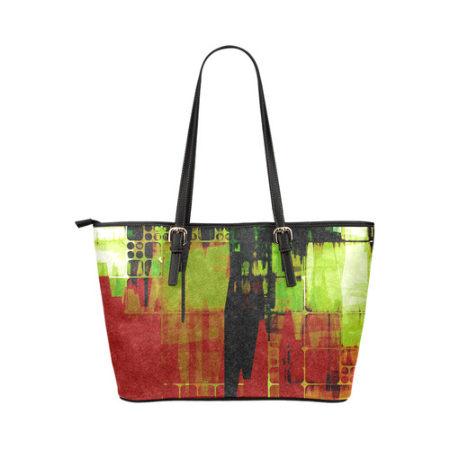 Grunge texture Leather Tote Bag/Large (Model 1651)