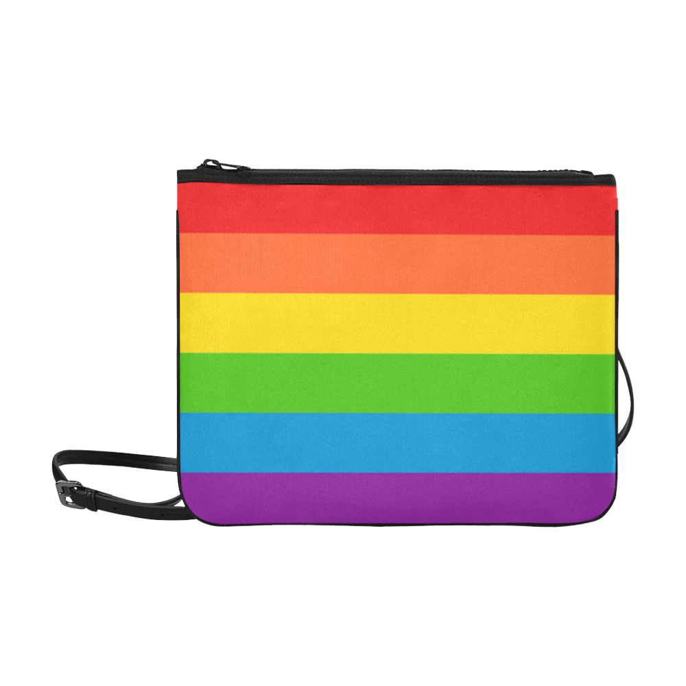 Rainbow Stripes Slim Clutch Bag (Model 1668)