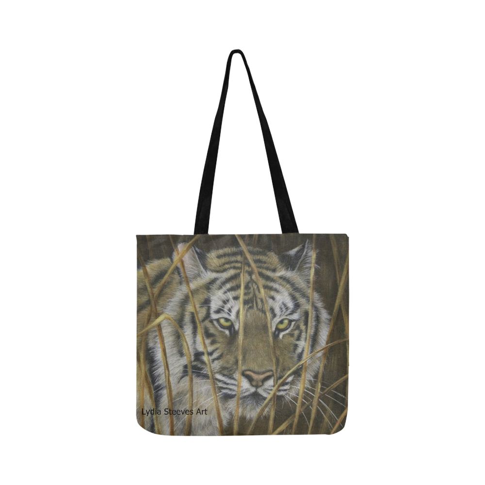 Tiger in Grass Reusable Shopping Bag Model 1660 (Two sides)