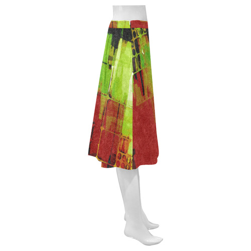 Grunge texture Mnemosyne Women's Crepe Skirt (Model D16)