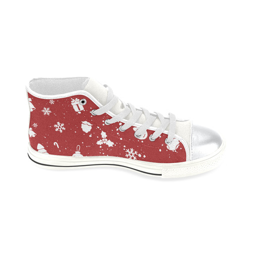 Merry Christmas High Top Canvas Women's Shoes/Large Size (Model 017)