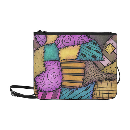 Patchwork Scraps Slim Clutch Bag (Model 1668)