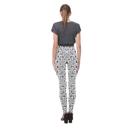 NEOESR Sheepie Head Leggings ~ Black Cassandra Women's Leggings (Model L01)