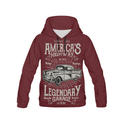 America's  Highway Red All Over Print Hoodie for Men (USA Size) (Model H13)
