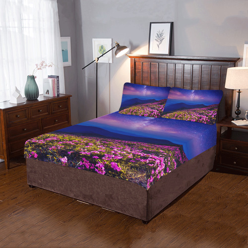 pink rhododendron flowers 3-Piece Bedding Set