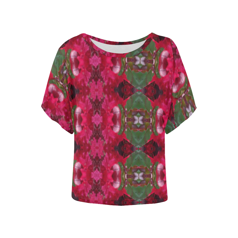 Christmas Wrapping Paper Designed Batwing Blouse Women's Batwing-Sleeved Blouse T shirt (Model T44)