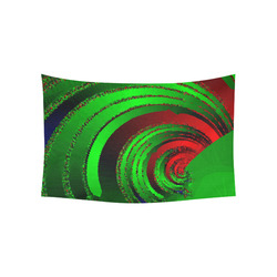Red Green Christmas Holiday Fractal Art Cotton Linen Wall Tapestry 60"x 40"