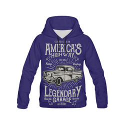 America's  Highway Blue All Over Print Hoodie for Men (USA Size) (Model H13)