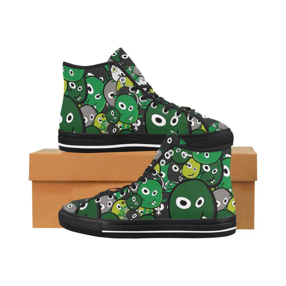 green doodle monsters Vancouver H Men's Canvas Shoes/Large (1013-1)