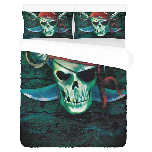 Pirate skull 3-Piece Bedding Set
