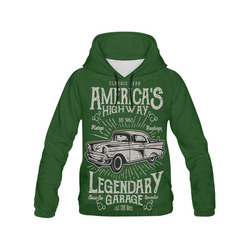America's  Highway Green All Over Print Hoodie for Men (USA Size) (Model H13)