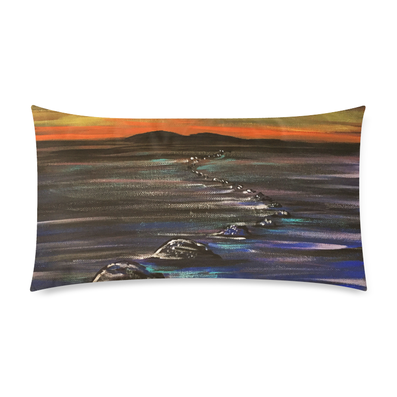 Night Walk Rectangle Pillow Case 20"x36"(Twin Sides)