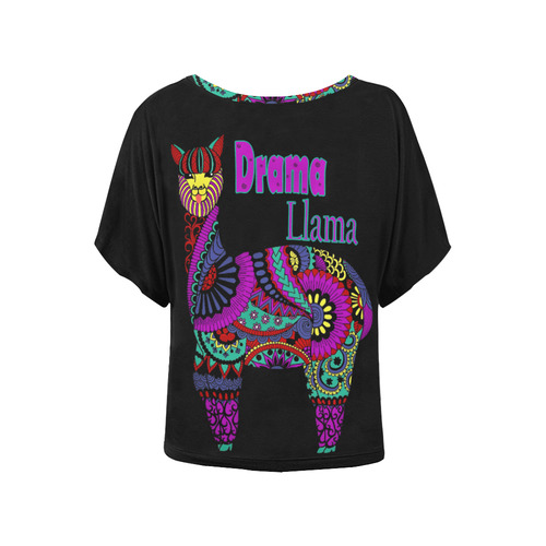 Drama Llama Women's Batwing-Sleeved Blouse T shirt (Model T44)