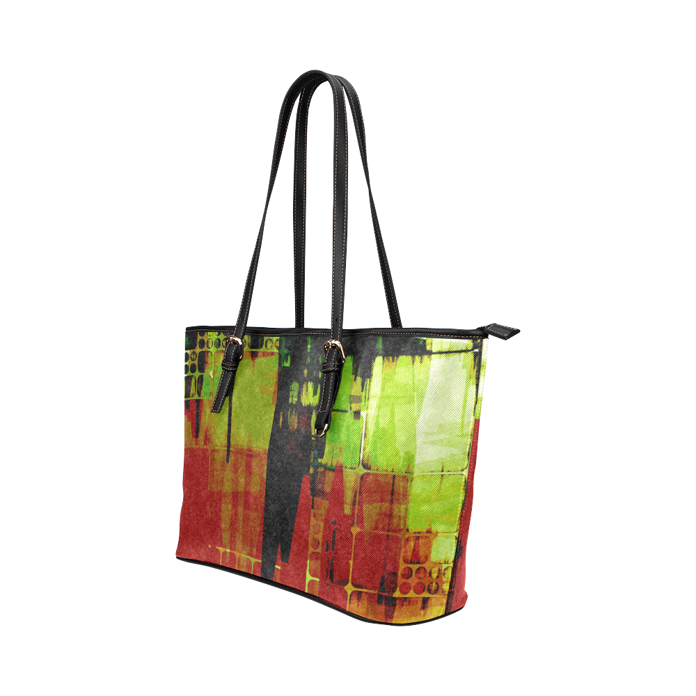 Grunge texture Leather Tote Bag/Large (Model 1651)