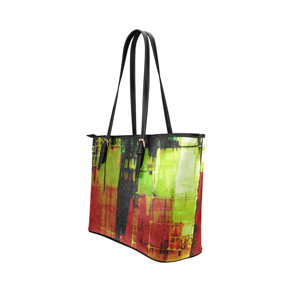 Grunge texture Leather Tote Bag/Large (Model 1651)