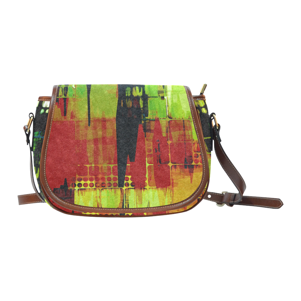 Grunge texture Saddle Bag/Large (Model 1649)