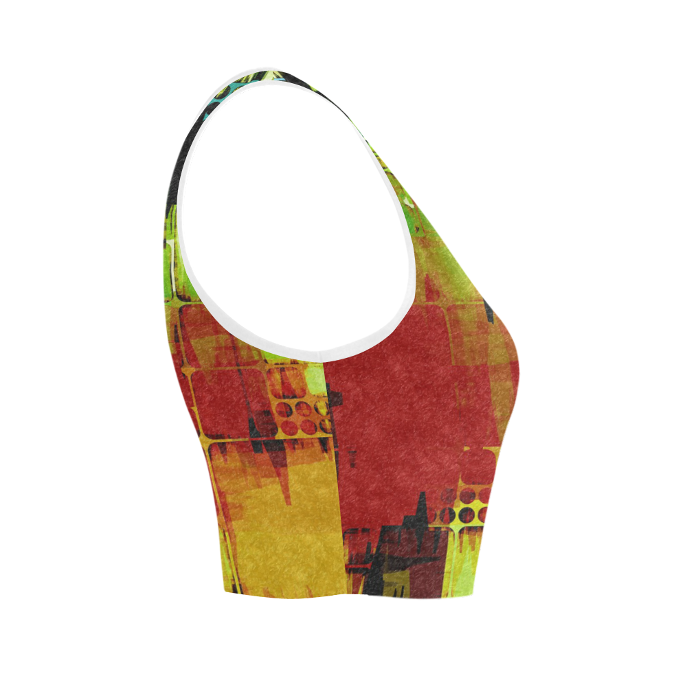 Grunge texture Women's Crop Top (Model T42)