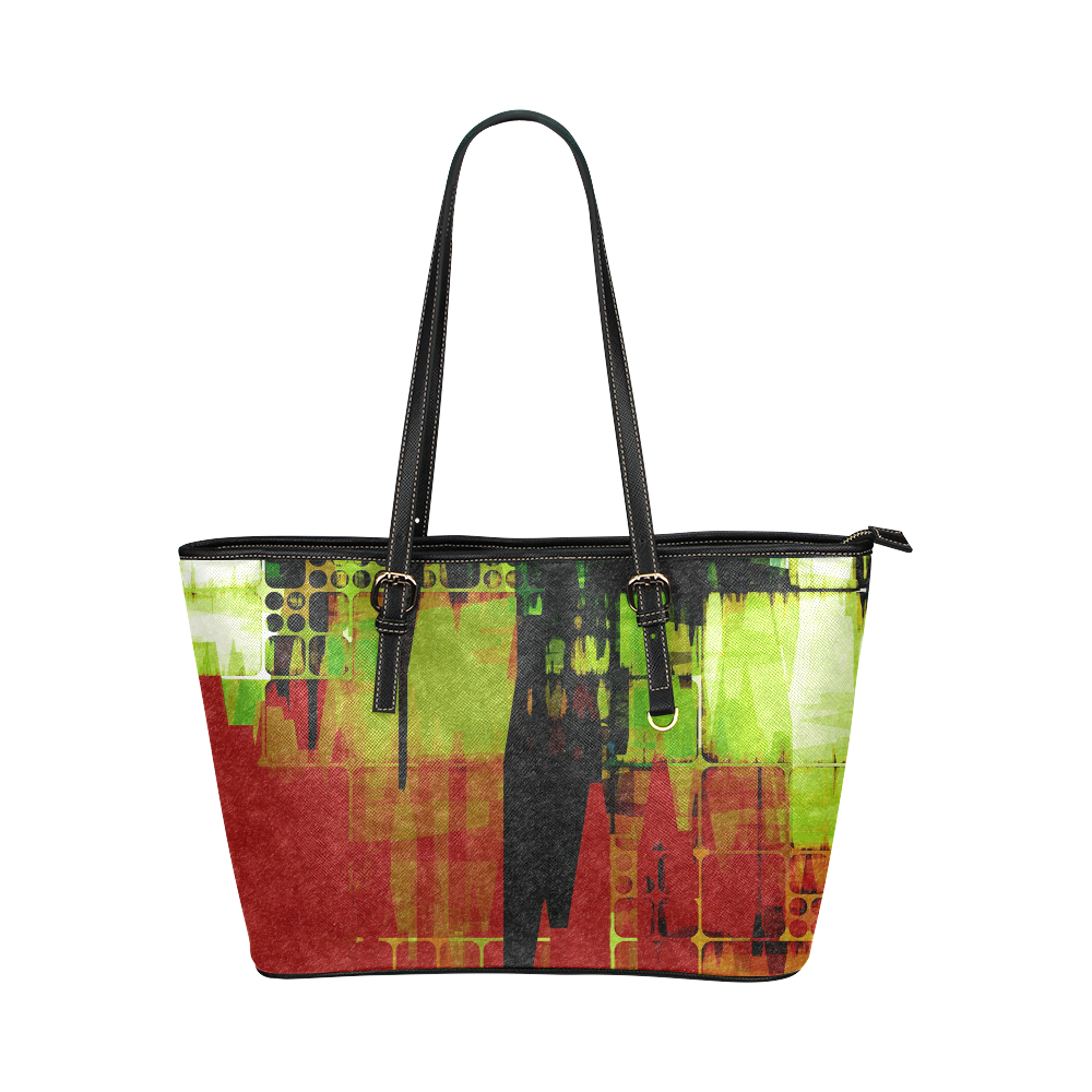 Grunge texture Leather Tote Bag/Large (Model 1651)
