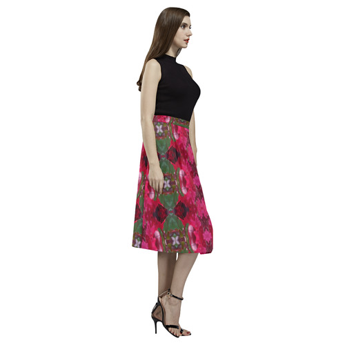 Christmas Wrapping Paper Desisgned Crepe Skirt Aoede Crepe Skirt (Model D16)