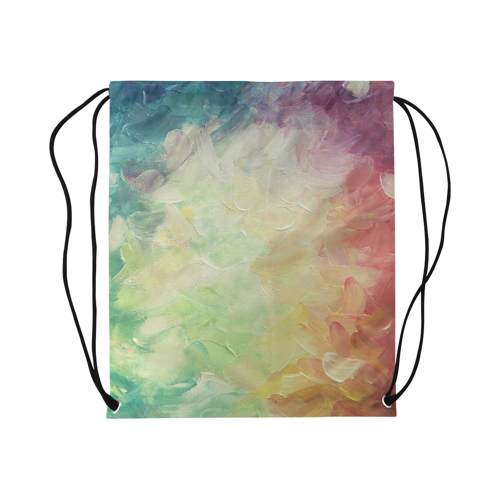 Painted canvas Large Drawstring Bag Model 1604 (Twin Sides)  16.5"(W) * 19.3"(H)