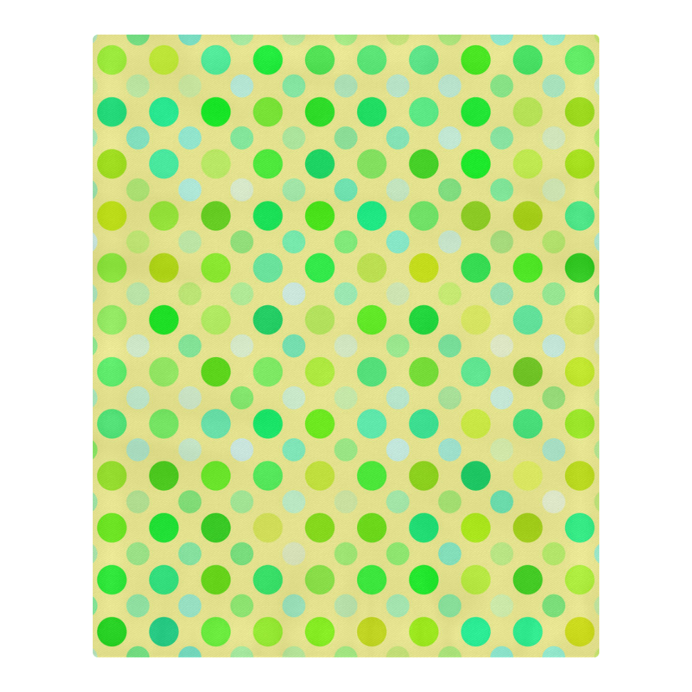 green tirquoise and yellow  polka dots 3-Piece Bedding Set