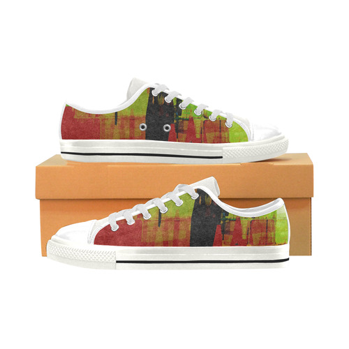 Grunge texture Low Top Canvas Shoes for Kid (Model 018)