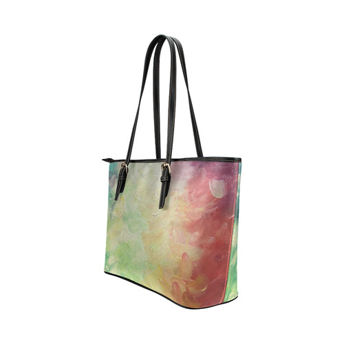 Painted canvas Leather Tote Bag/Large (Model 1651)