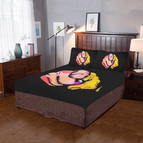 You Pattern by Popart Lover 3-Piece Bedding Set