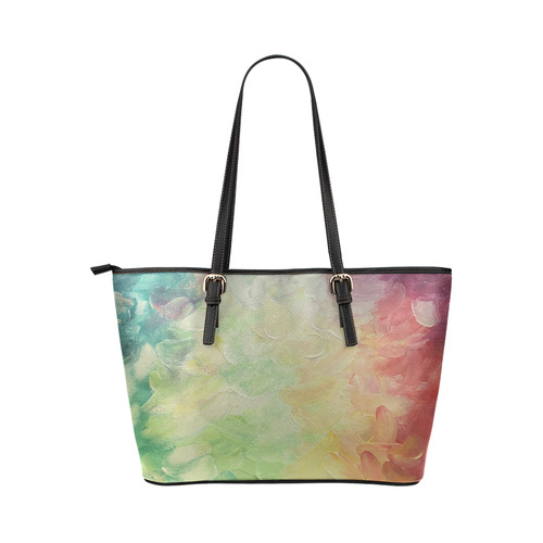 Painted canvas Leather Tote Bag/Large (Model 1651)