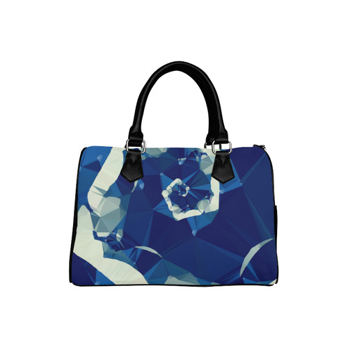 Dance With Me Blue Low Poly Fractal Art Boston Handbag (Model 1621)