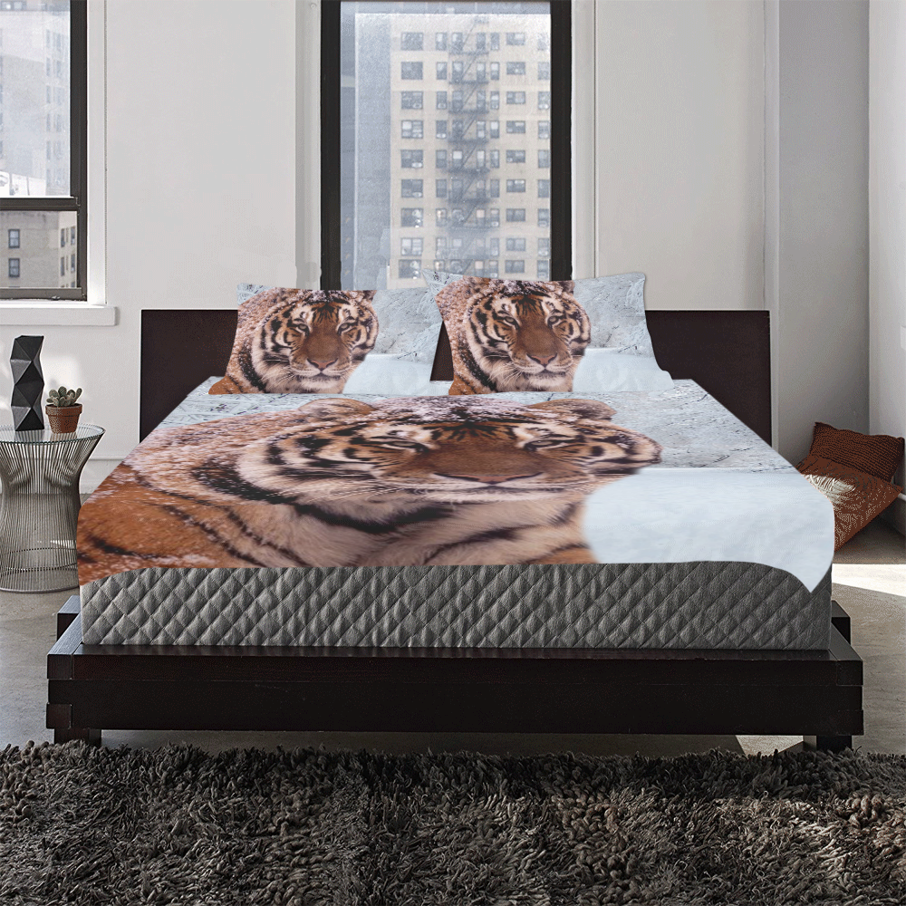 Tiger and Snow 3-Piece Bedding Set