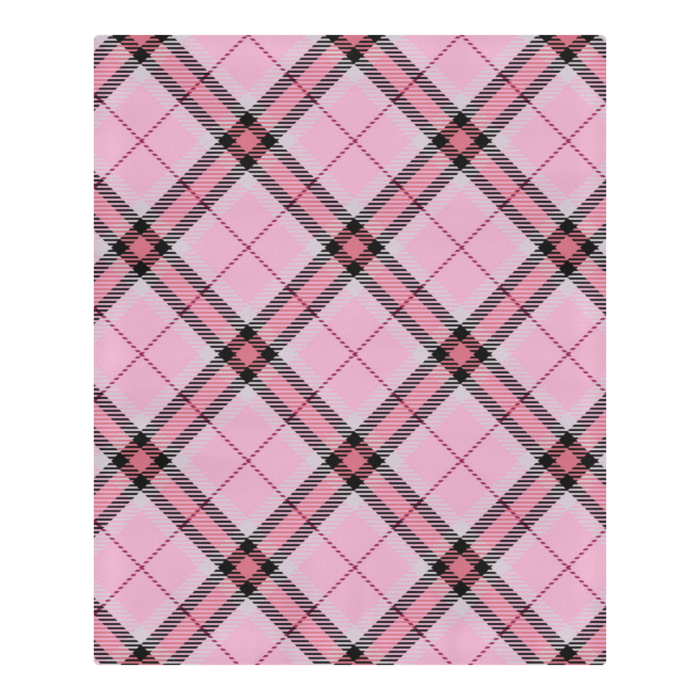 pink plaid 2 3-Piece Bedding Set