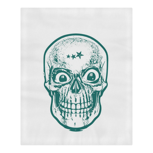 Sketchy Skull ,teal by JamColors 3-Piece Bedding Set
