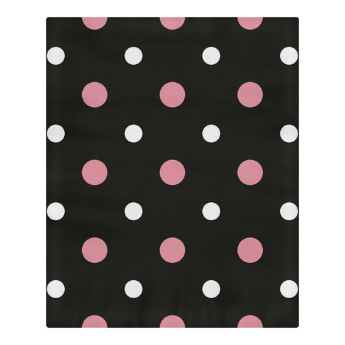 BLACK WITH PINK AND WHITE DOTS 3-Piece Bedding Set