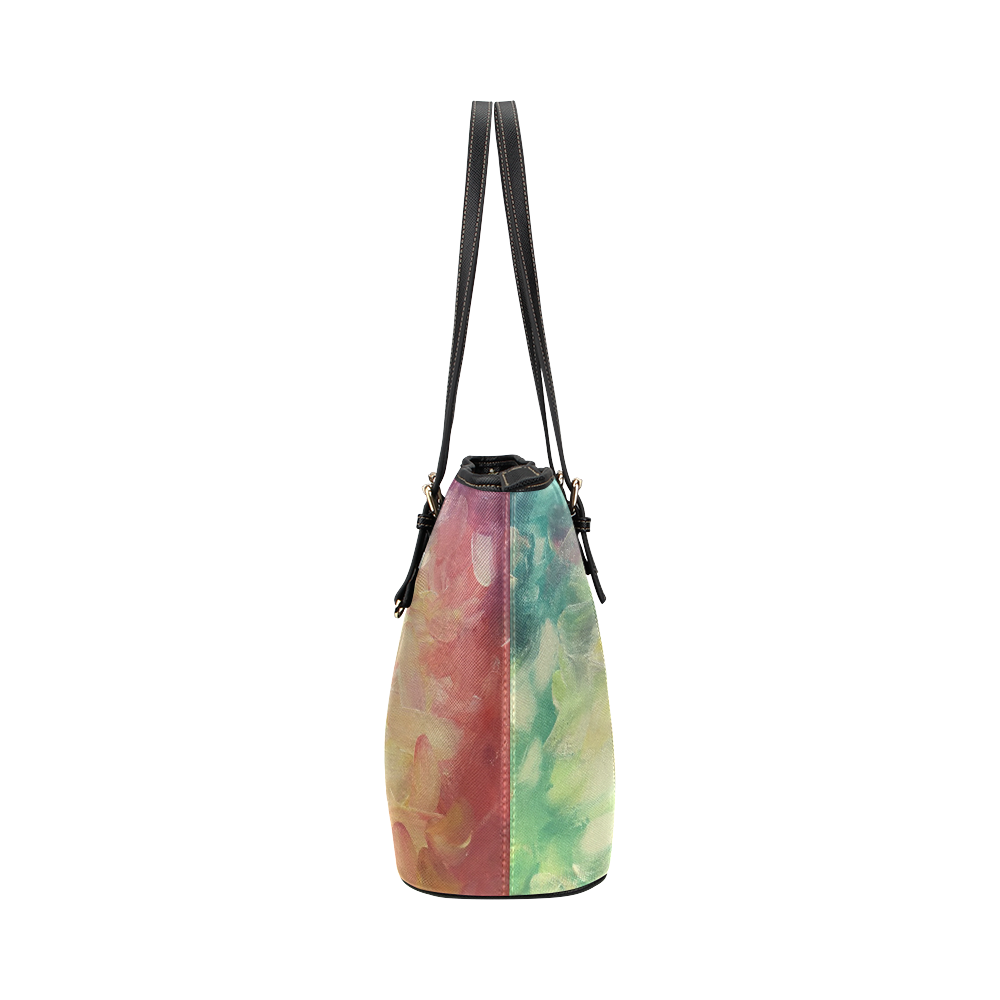 Painted canvas Leather Tote Bag/Large (Model 1651)