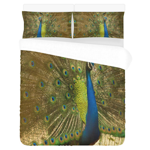 Brilliant Peacock 3-Piece Bedding Set