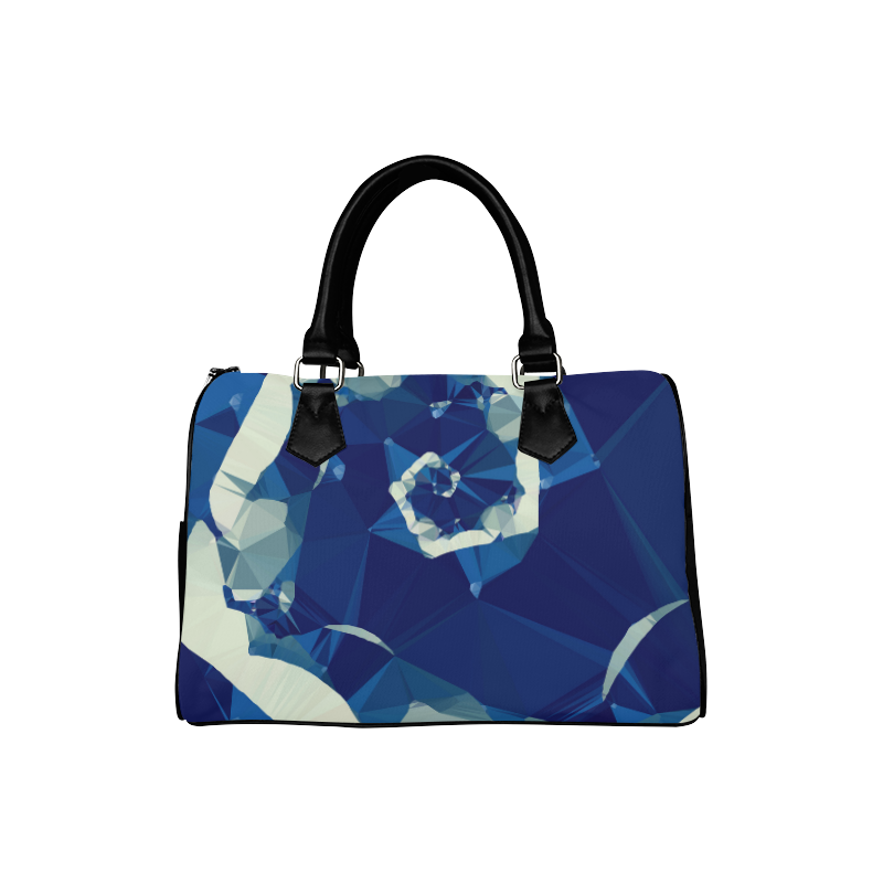 Dance With Me Blue Low Poly Fractal Art Boston Handbag (Model 1621)