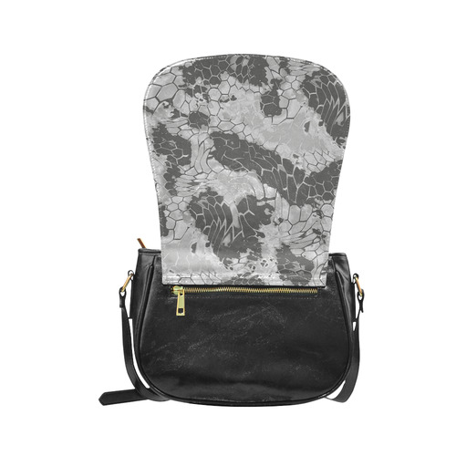 gray snake scales animal skin design camouflage Classic Saddle Bag/Small (Model 1648)