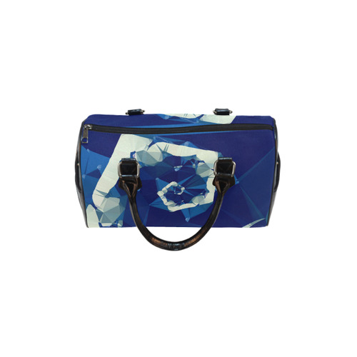 Dance With Me Blue Low Poly Fractal Art Boston Handbag (Model 1621)