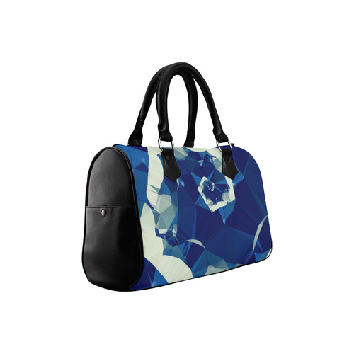 Dance With Me Blue Low Poly Fractal Art Boston Handbag (Model 1621)