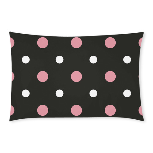 BLACK WITH PINK AND WHITE DOTS 3-Piece Bedding Set